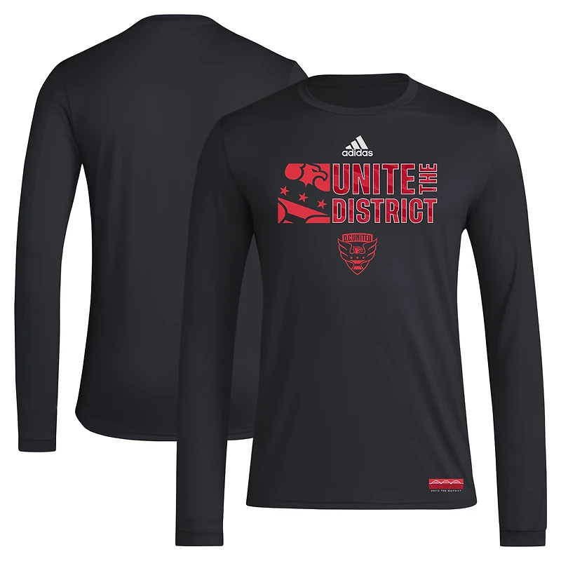 T-shirt adidas D.C. United 2024 Hook AEROREADY à manches longues pour homme, noir