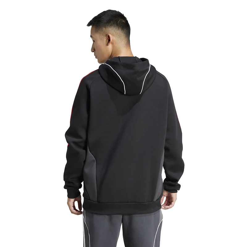 Sweat à capuche adidas noir D.C. United 2025 Travel pour homme