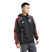 Sweat à capuche adidas noir D.C. United 2025 Travel pour homme