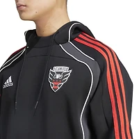 Sweat à capuche adidas noir D.C. United 2025 Travel pour homme