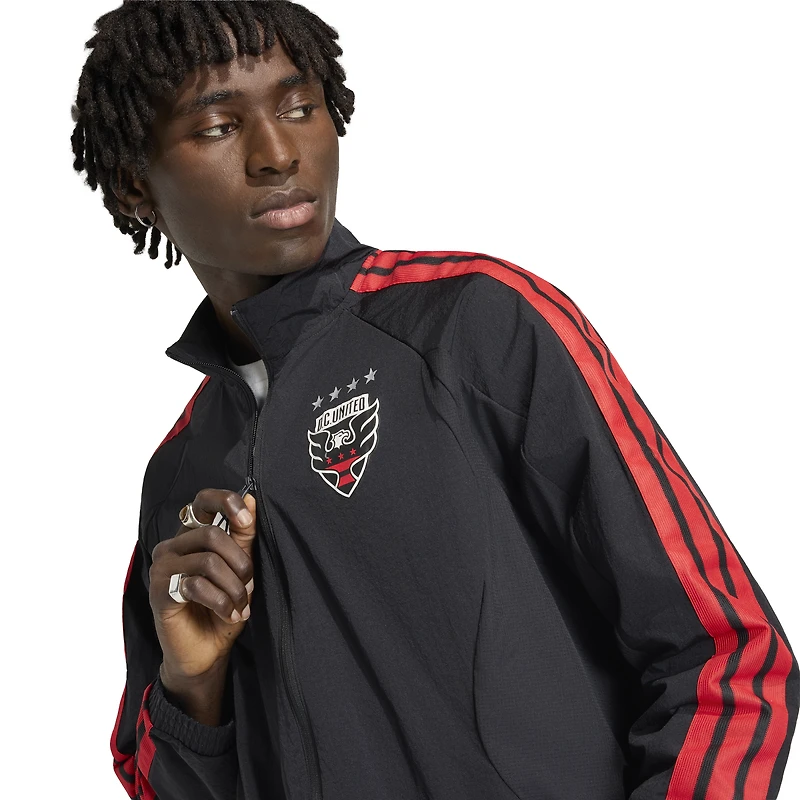 Veste raglan zippée adidas D.C. United 2026 Anthem noire pour homme
