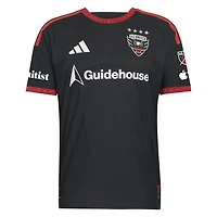 Maillot authentique adidas D.C. United 2026 noir et rouge avec patch de terrain pour homme