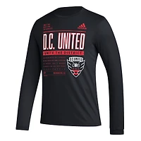 T-shirt AEROREADY à manches longues adidas D.C. United Club DNA noir pour homme