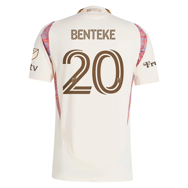 Men's adidas Christian Benteke Natural D.C. United 2025 The Soul Kit Authentic Player Jersey