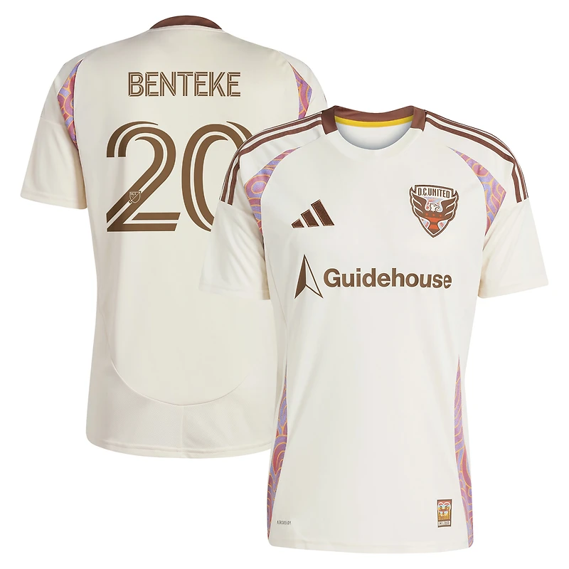Maillot de joueur réplique adidas Christian Benteke Natural D.C. United 2025 The Soul Kit pour homme