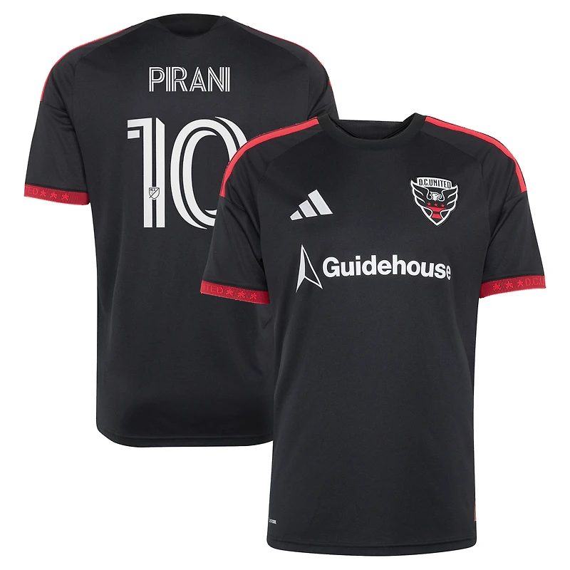 Men's adidas Gabriel Pirani Black D.C. United 2026 Black-and-Red Kit Replica Jersey