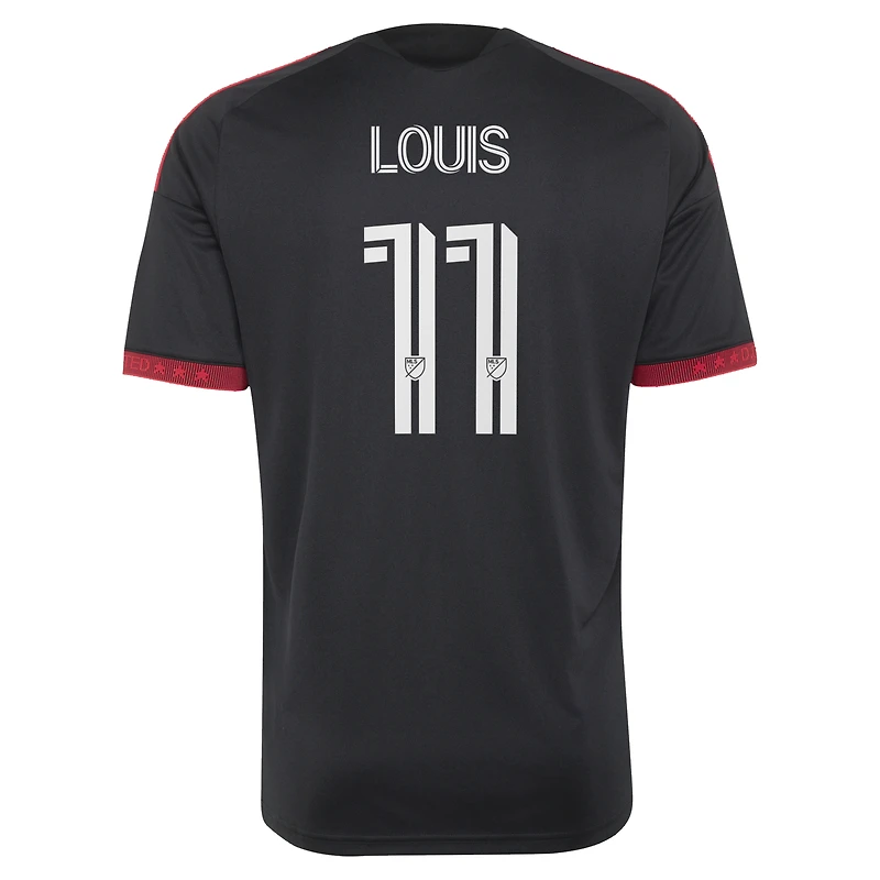 Men's adidas Louis Munteanu Black D.C. United 2026 Black-and-Red Kit Replica Jersey