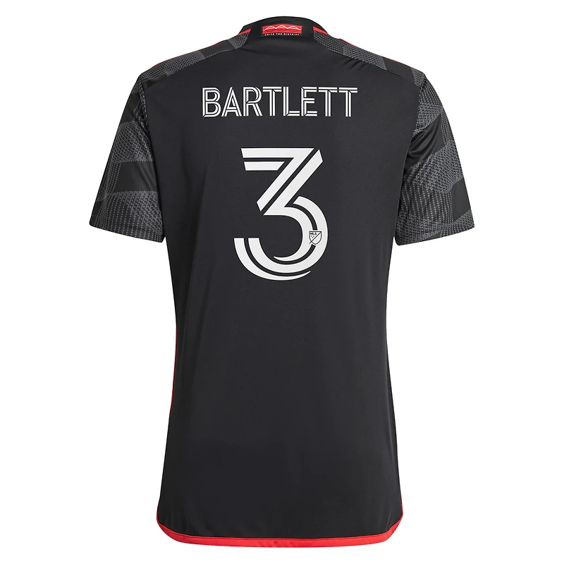 Maillot réplique du joueur adidas Lucas Bartlett noir D.C. United 2024 The Icon Kit pour homme