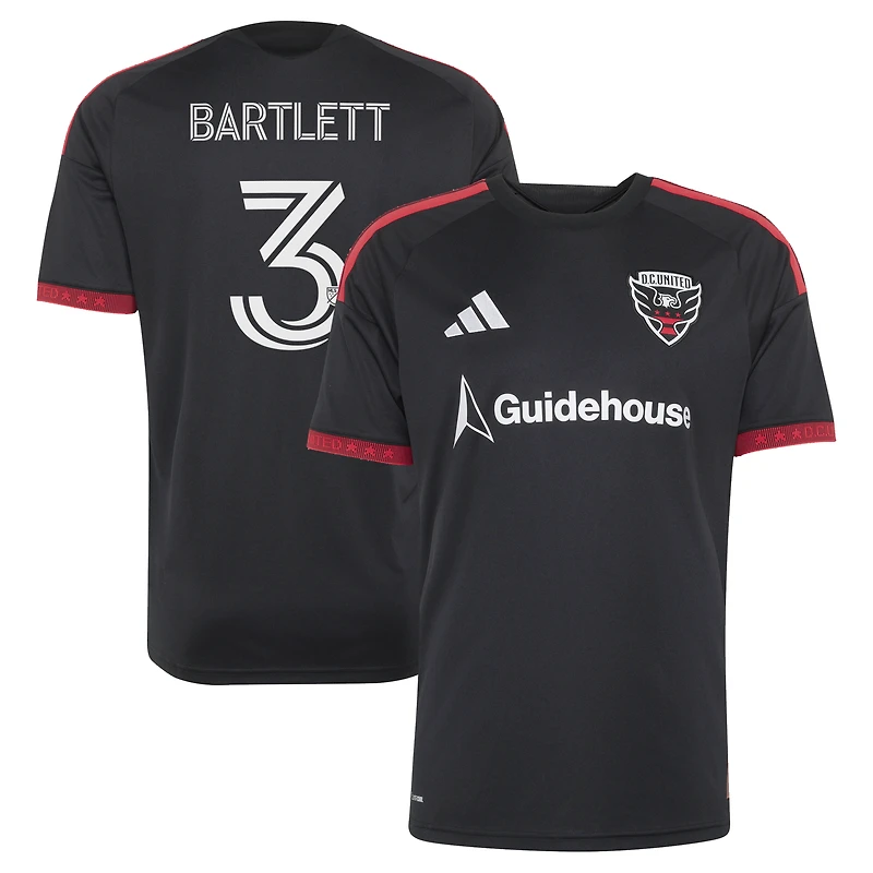 Men's adidas Lucas Bartlett Black D.C. United 2026 Black-and-Red Kit Replica Jersey