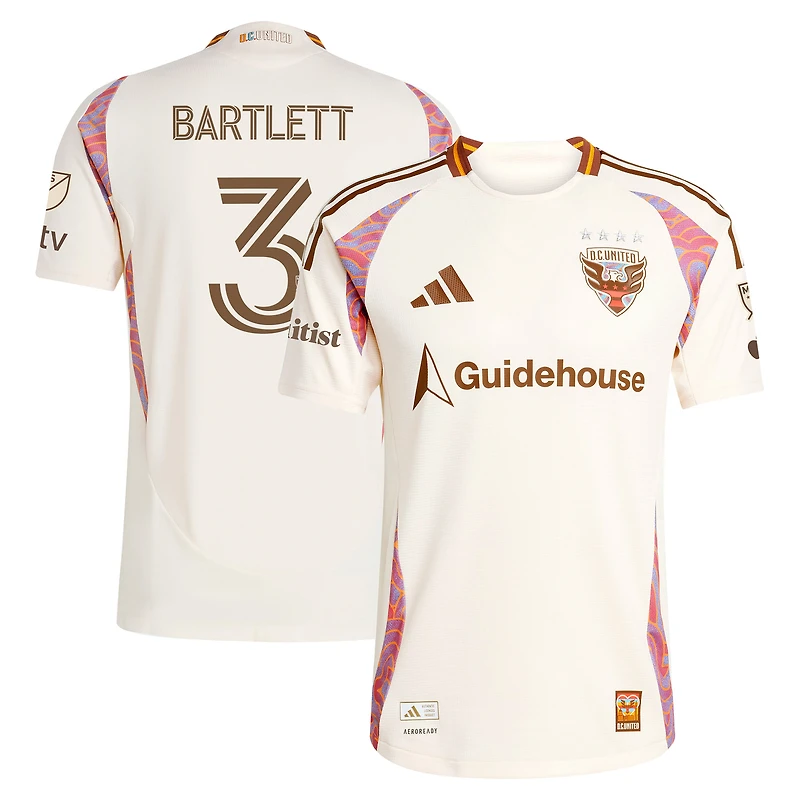 Maillot de joueur authentique adidas Lucas Bartlett Natural D.C. United 2025 The Soul Kit pour homme