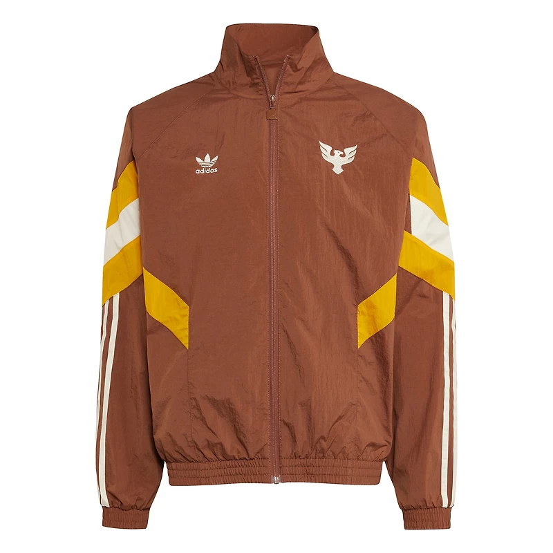 Veste de survêtement zippée intégrale marron adidas Originals D.C. United Culturewear Collection pour homme