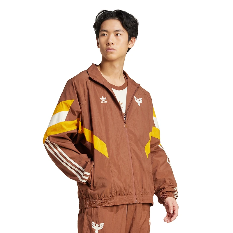 Veste de survêtement zippée intégrale marron adidas Originals D.C. United Culturewear Collection pour homme