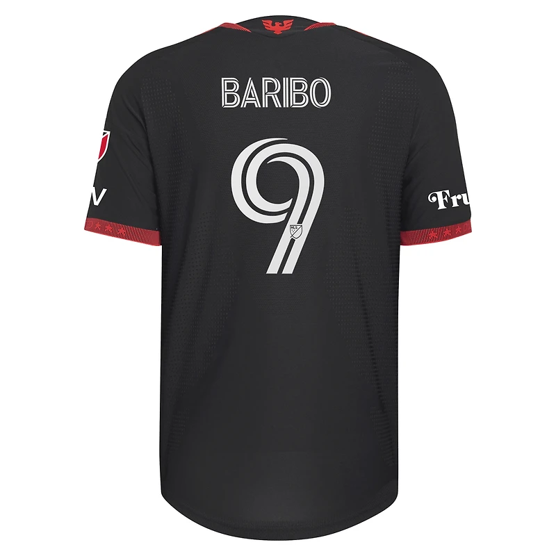 Men's adidas Tai Baribo Black D.C. United 2026 Black-and-Red Kit On-Field Authentic Patch Jersey