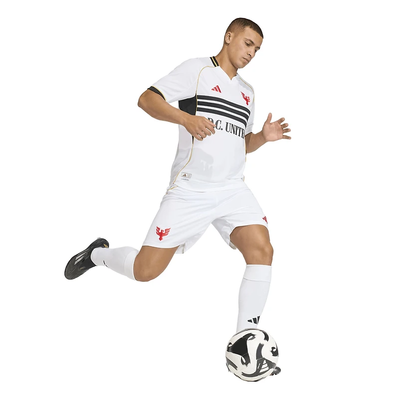Short adidas blanc authentique D.C. United 2025 Archive Collection pour homme