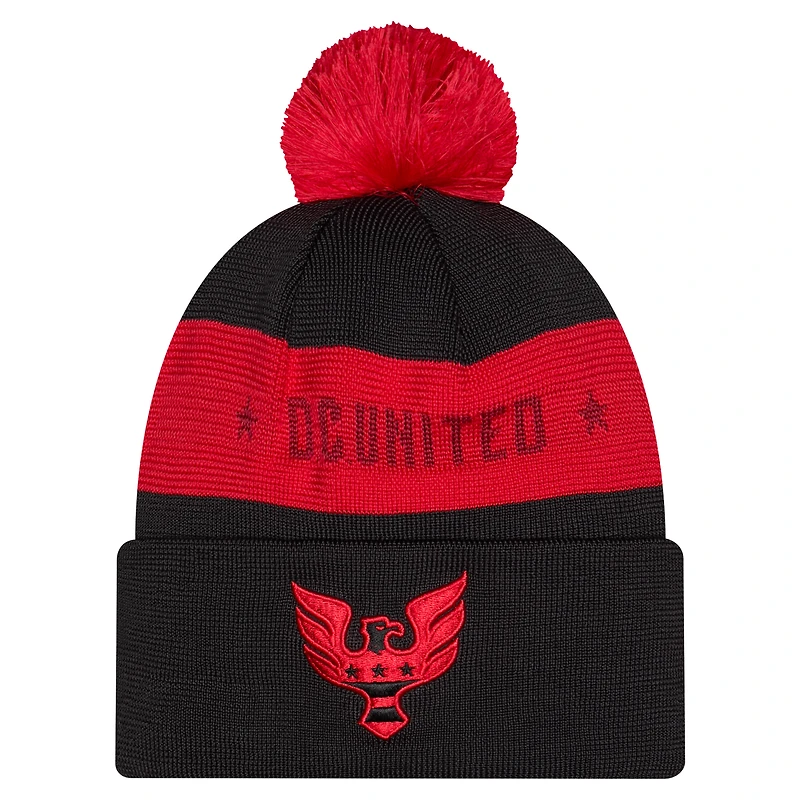 Bonnet en maille à pompon et revers en jersey noir New Era D.C. United 2026 pour homme
