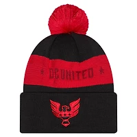 Bonnet en maille à pompon et revers en jersey noir New Era D.C. United 2026 pour homme