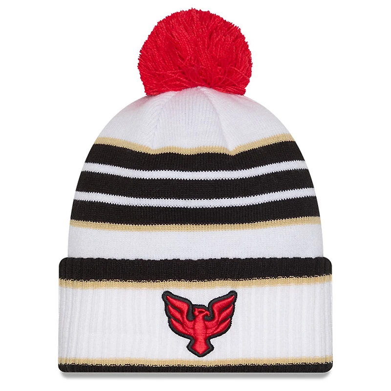 Bonnet en tricot à revers et pompon New Era blanc D.C. United 2025 pour homme
