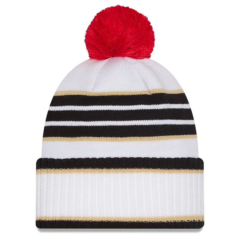 Bonnet en tricot à revers et pompon New Era blanc D.C. United 2025 pour homme
