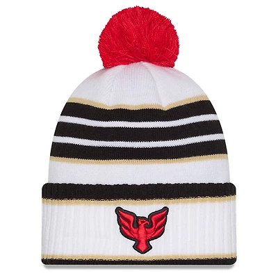 Bonnet en tricot à revers et pompon New Era blanc D.C. United 2025 pour homme
