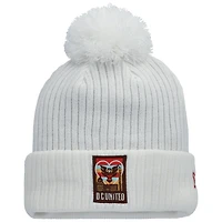 Bonnet en tricot à revers crocheté et pompon pour homme New Era D.C. United Jersey blanc
