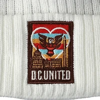 Bonnet en tricot à revers crocheté et pompon pour homme New Era D.C. United Jersey blanc