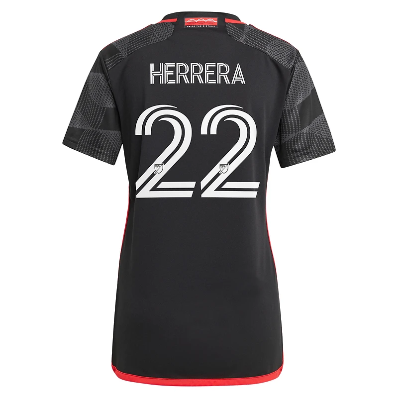 Maillot réplique du joueur adidas Aaron Herrera noir D.C. United 2024 The Icon Kit pour femme
