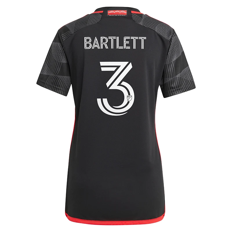 Maillot réplique du joueur adidas Lucas Bartlett noir D.C. United 2024 The Icon Kit pour femme