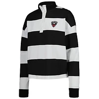 Women's Antigua  White D.C. United Radical Rugby Stripe Long Sleeve T-Shirt