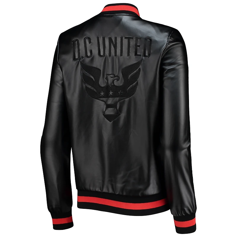 Blouson aviateur à boutons-pression noirs D.C. United The Wild Collective pour femme
