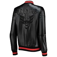 Blouson aviateur à boutons-pression noirs D.C. United The Wild Collective pour femme