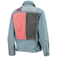 Veste boutonnée en denim bleu à imprimé D.C. United The Wild Collective pour femme