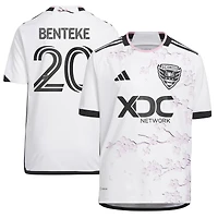 Youth adidas Christian Benteke White D.C. United 2023 The Cherry Blossom Kit Replica Player Jersey