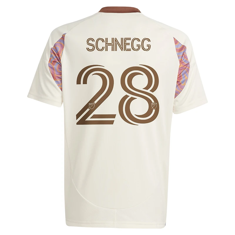 Maillot de joueur réplique adidas David Schnegg Natural D.C. United 2025 The Soul Kit pour jeunes