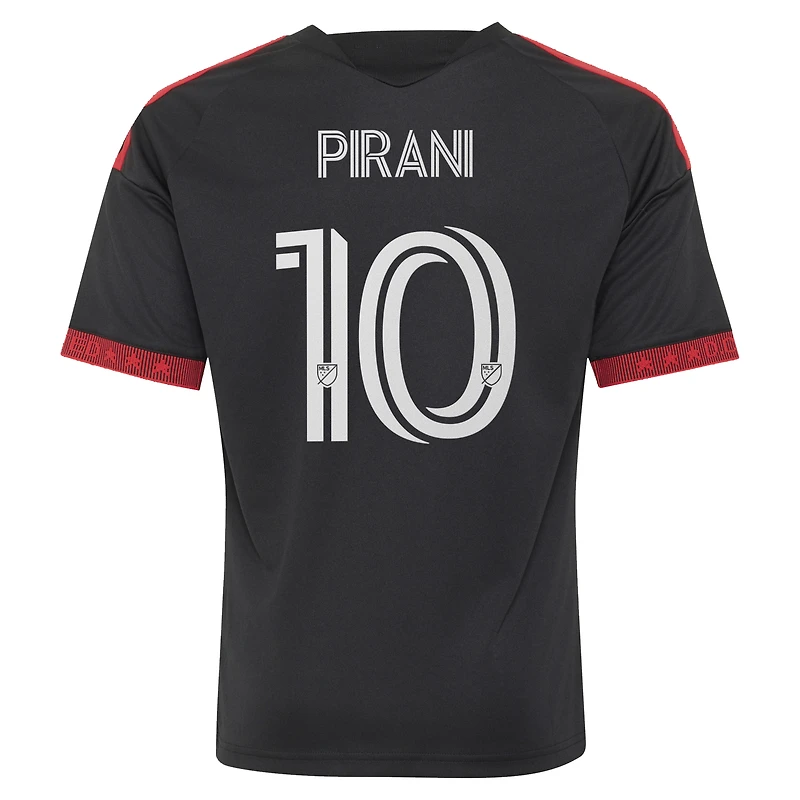Youth adidas Gabriel Pirani Black D.C. United 2026 Black-and-Red Kit Replica Jersey