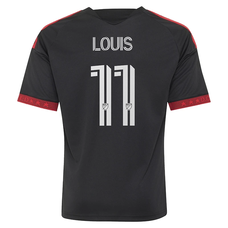 Youth adidas Louis Munteanu Black D.C. United 2026 Black-and-Red Kit Replica Jersey