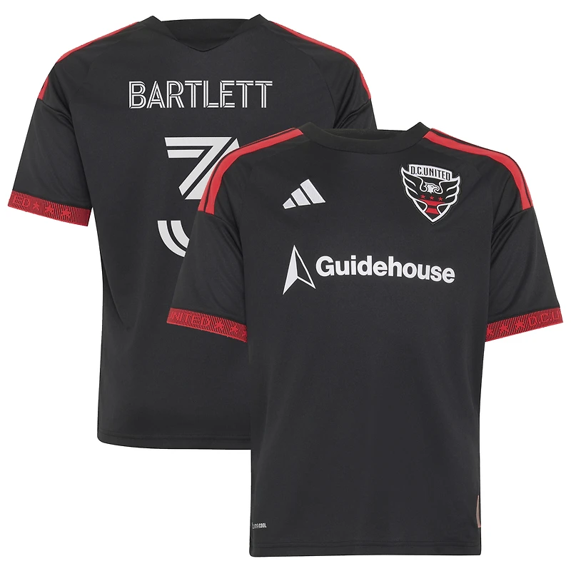 Youth adidas Lucas Bartlett Black D.C. United 2026 Black-and-Red Kit Replica Jersey