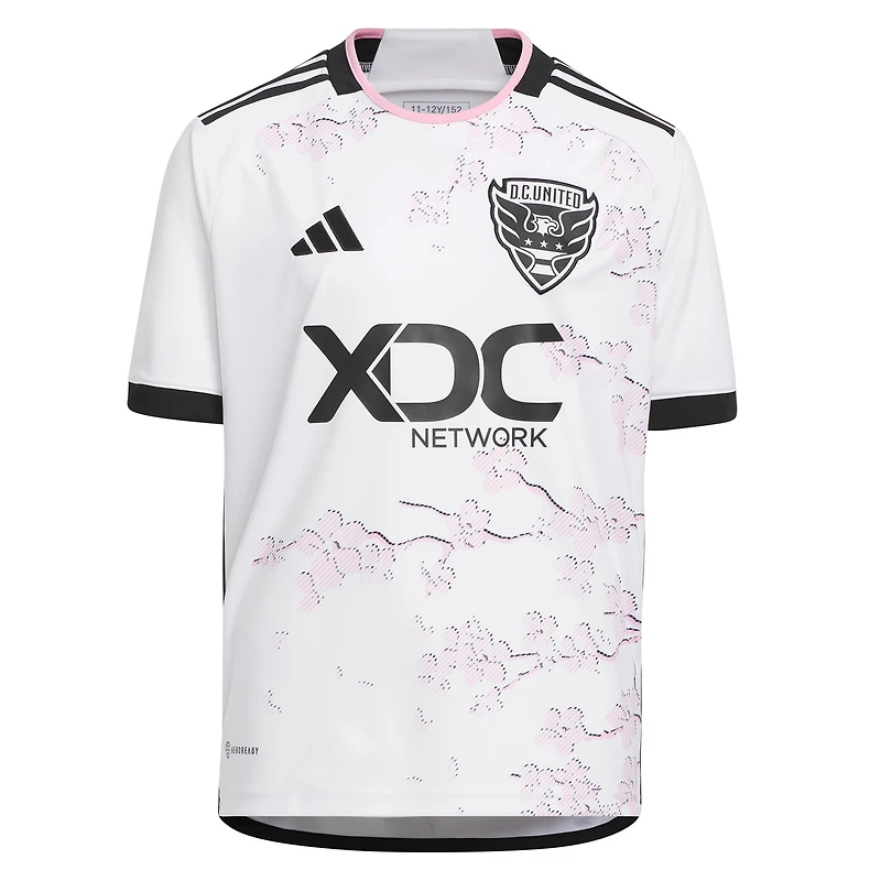 Youth adidas White D.C. United 2023 The Cherry Blossom Kit Replica Jersey