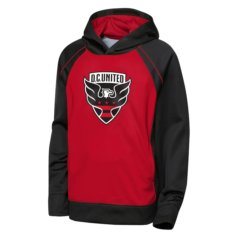 Sweat à capuche polaire rouge/noir D.C. United Striker pour jeunes Outerstuff