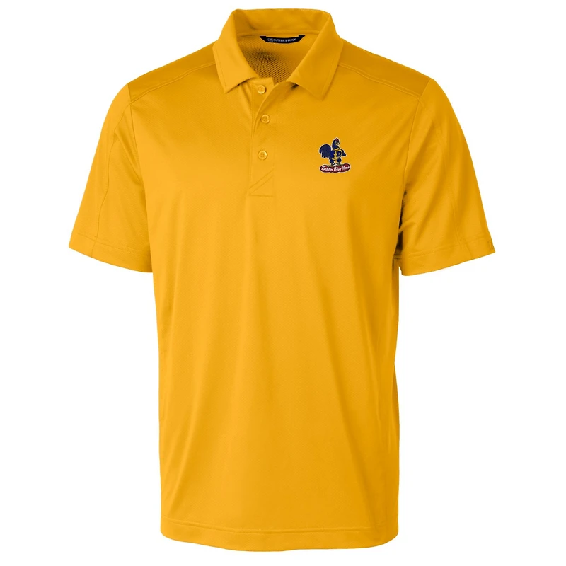 Cutter & Buck Gold Delaware Fightin' Blue Hens Primary Team Logo Prospect Textured Stretch Polo