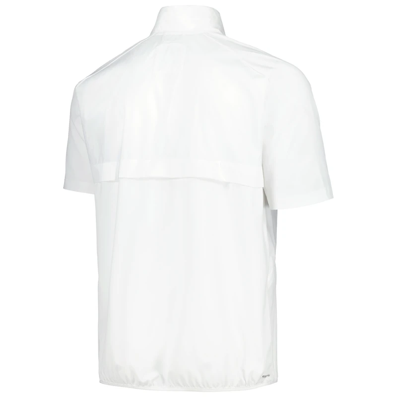 Veste adidas White Delaware Fightin' Blue Hens Sideline AEROREADY Raglan à manches courtes et quart de zip pour hommes