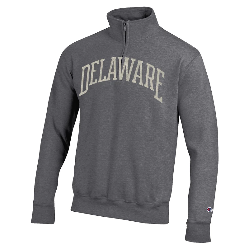 Men's Champion  Heather Gray Delaware Fightin' Blue Hens Established Date Quarter-Zip Pullover