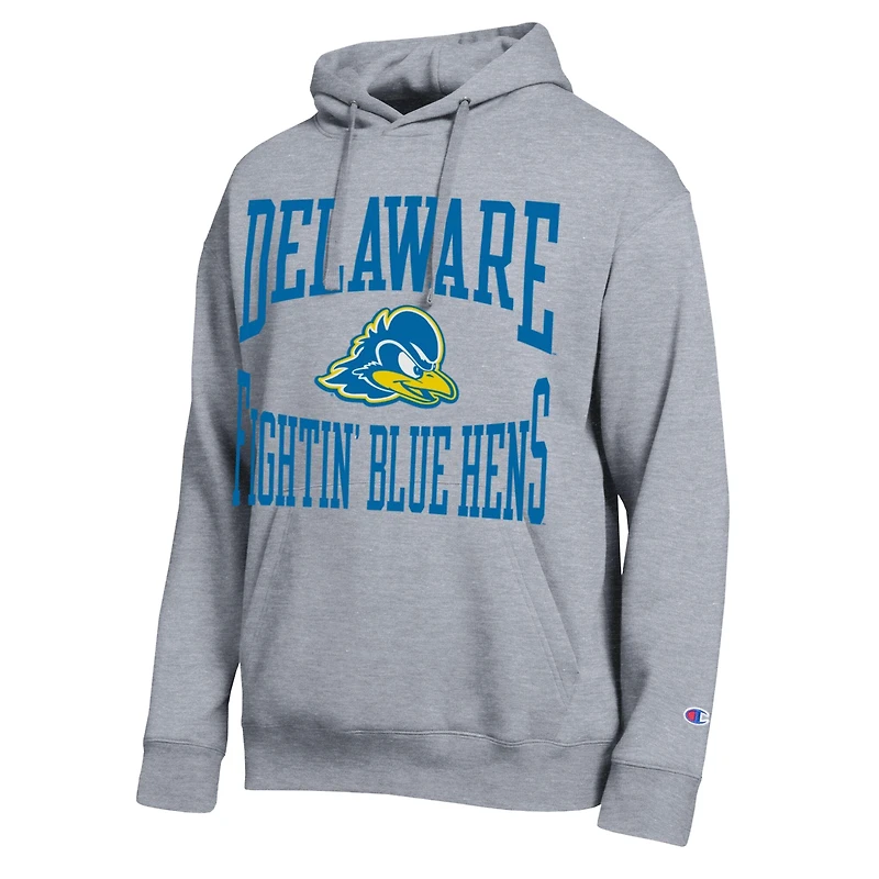 Sweat à capuche Champion Heather Gray pour homme, équipe des Delaware Fightin' Blue Hens