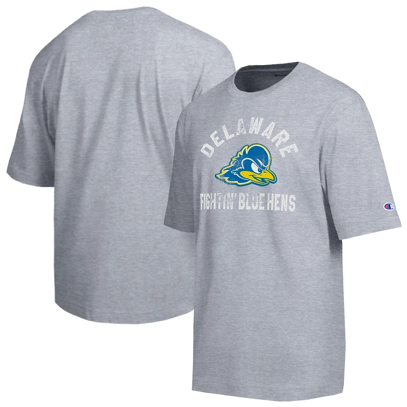 T-shirt d'équipe vieilli gris chiné Champion Delaware Fightin' Blue Hens pour hommes