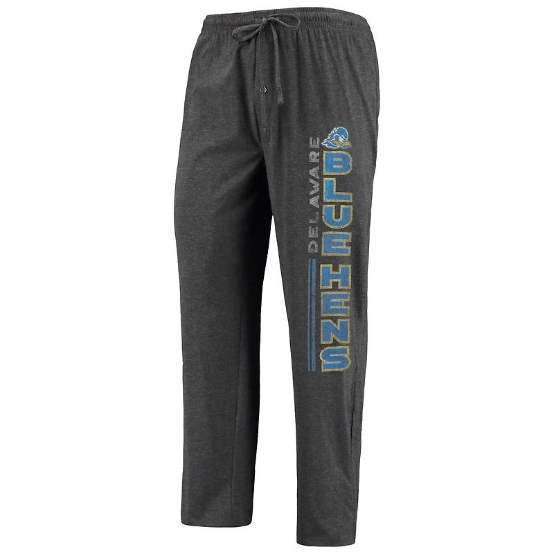 Ensemble de nuit pour homme Concepts Sport Heathered Charcoal/Royal Delaware Fightin' Blue Hens Meter Top et pantalon