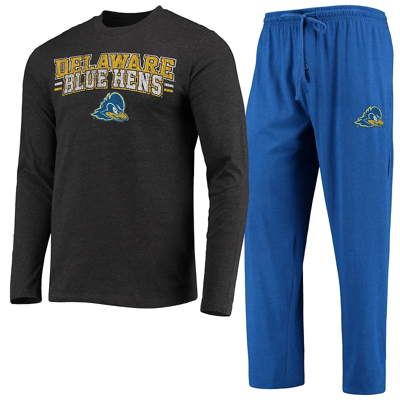 Men's Concepts Sport Royal/Heathered Charcoal Delaware Fightin' Blue Hens Meter Long Sleeve Top & Pants Sleep Set