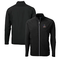 Men's Cutter & Buck Black Delaware Fightin' Blue Hens Adapt Eco Knit Hybrid Recycled Full-Zip Jacket