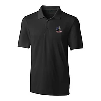 Men's Cutter & Buck Black Delaware Fightin' Blue Hens Forge Stretch Polo