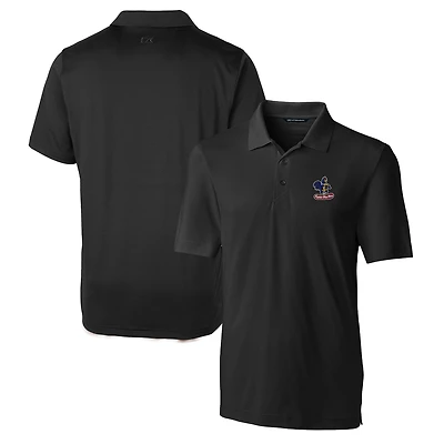 Men's Cutter & Buck Black Delaware Fightin' Blue Hens Forge Stretch Polo
