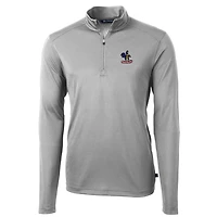 Men's Cutter & Buck Gray Delaware Fightin' Blue Hens Team Big Tall Virtue Eco Pique Recycled Quarter-Zip Pullover Top