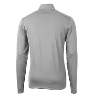 Men's Cutter & Buck Gray Delaware Fightin' Blue Hens Team Big Tall Virtue Eco Pique Recycled Quarter-Zip Pullover Top